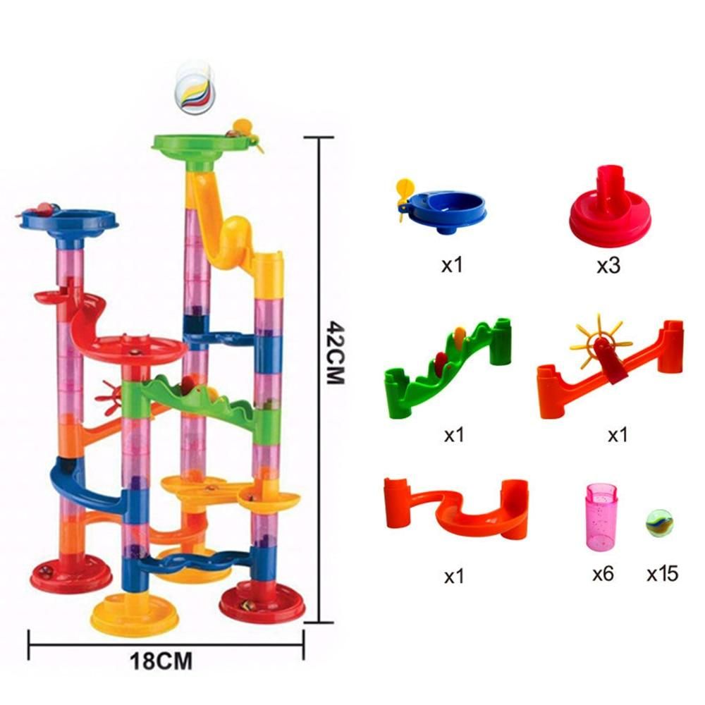 105pcs DIY Maze Balls Track Building Blocks Toys For Children Construction Marble Race Run Pipeline Block Educational Toy Game