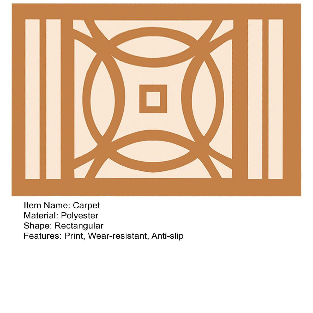 Floor Carpet Mountain Pattern Bedroom Floor Mat Yellow