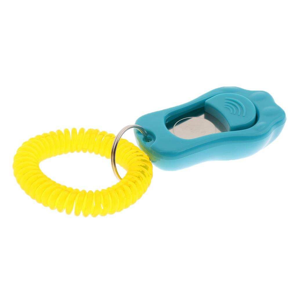 2Pcs Big Button Dog Cat Training Clicker, Clicker With Blue Strap Blue