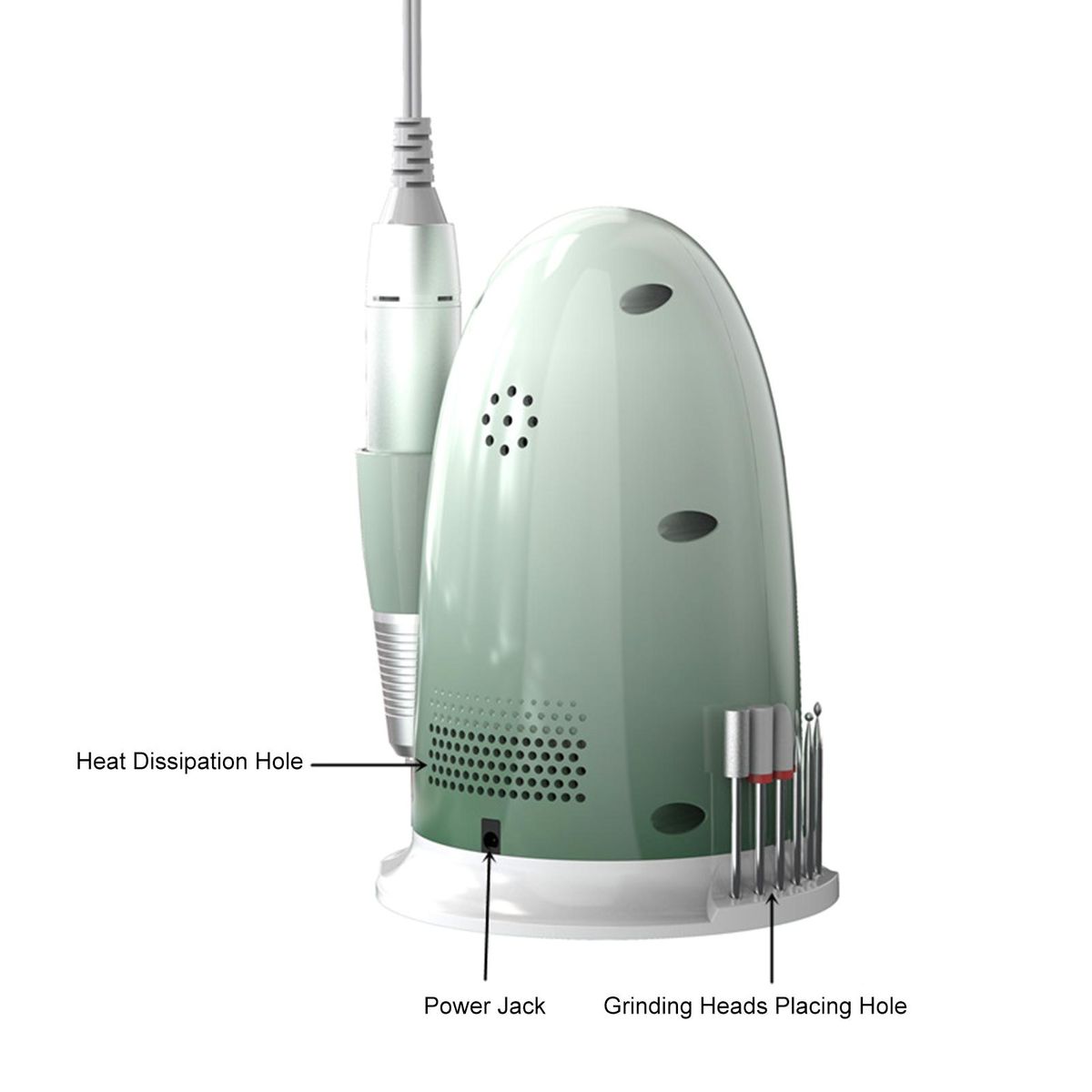 Electric Nail Drill Machine 35000 RPM Adjustable Rotate Speed Nail File Manicure Tool Kit Professional Pedicure Machine Set with Replaceable Grinding Heads