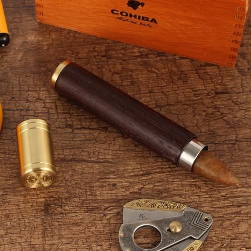Wood Box Cigar Humidor Travel Cigar Tube Portable Jar Outdoor Humidor Box 1 Holder Cigar Case Accessories Smoker Gift