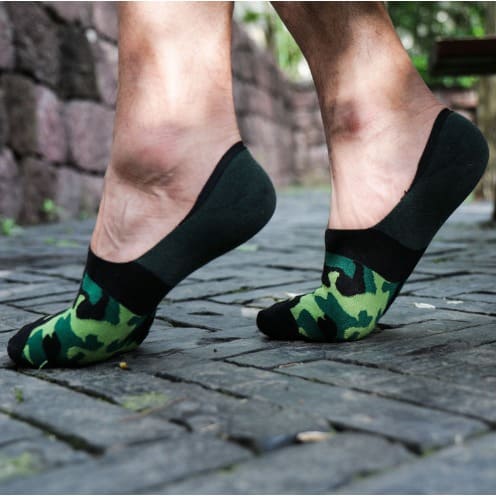 Camouflage Invisible Socks - Green