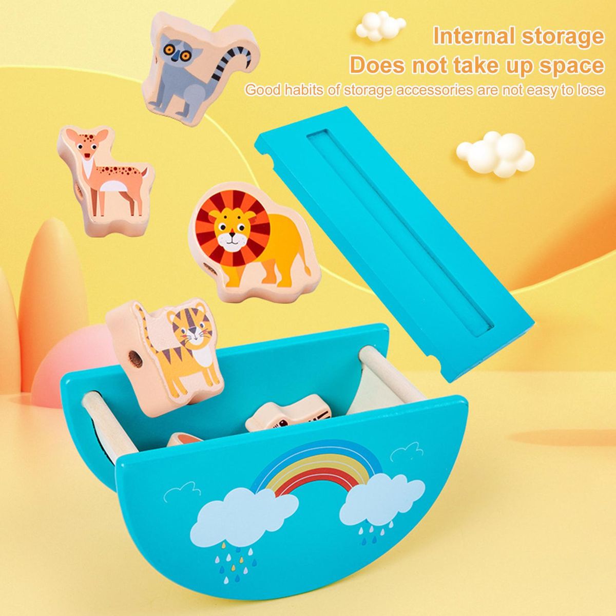 1 Set Animal Cognitive Toys Baby Stacking Toys with Animal Balance Puzzle
