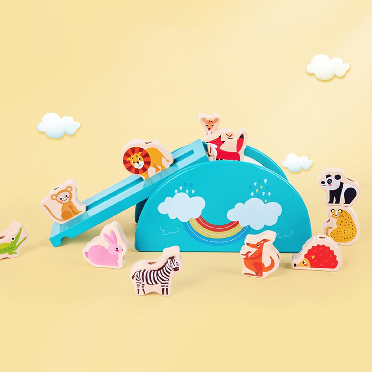 1 Set Animal Cognitive Toys Baby Stacking Toys with Animal Balance Puzzle