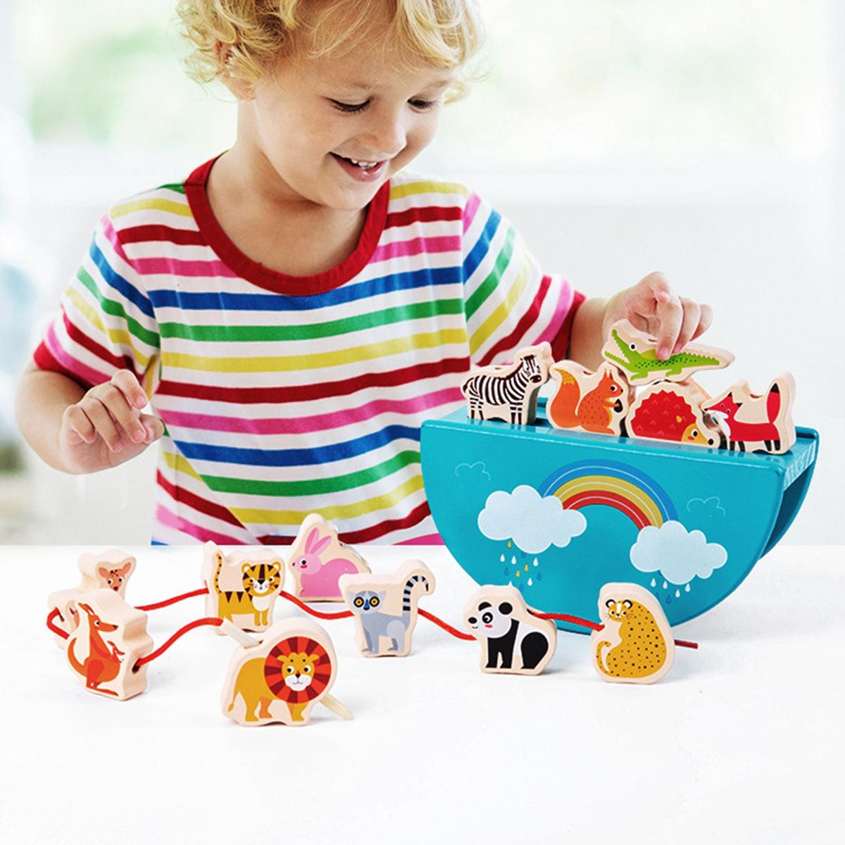 1 Set Animal Cognitive Toys Baby Stacking Toys with Animal Balance Puzzle