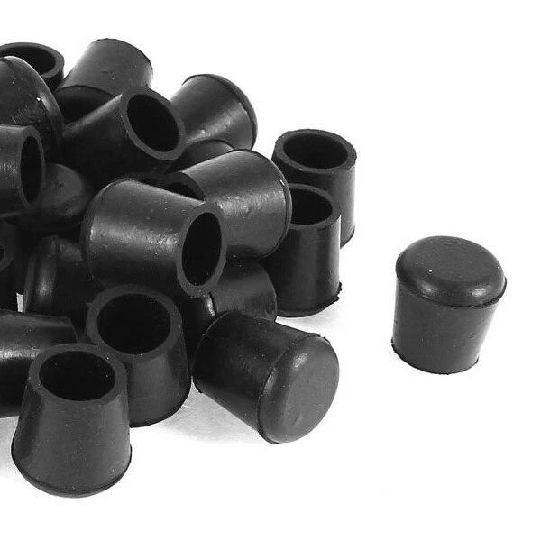 COFA 40 Pcs Black Rubber Chair Table Feet Pipe Tube Tubing End Caps 14mm