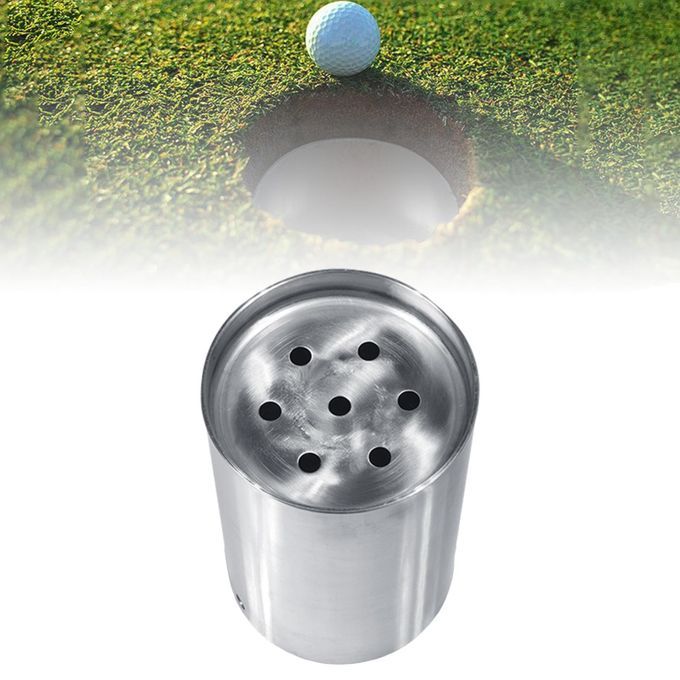 Stainless Steel Golf Hole Cup Dia. 11cm Flag Holder Flagstick Putter