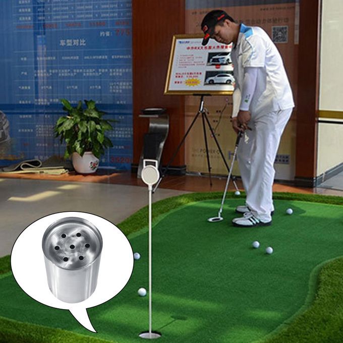 Stainless Steel Golf Hole Cup Dia. 11cm Flag Holder Flagstick Putter