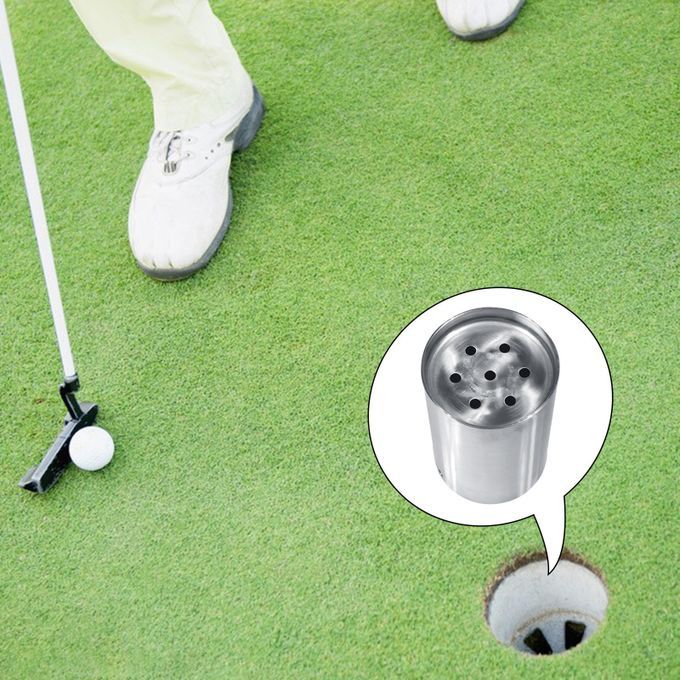 Stainless Steel Golf Hole Cup Dia. 11cm Flag Holder Flagstick Putter