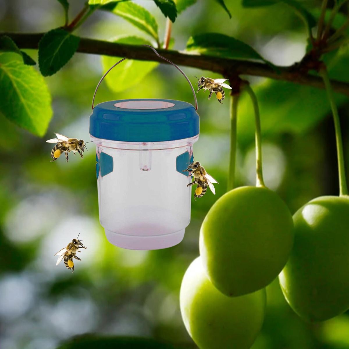 Bee Bait Trap Solar-powered Orchard Farm Bee Trap Blue