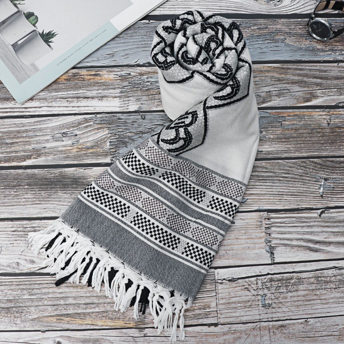 Acrylic Tallit Prayer Shawl And Tzitzit Kosher Jewish Talith Tsitsit Synagogue Black