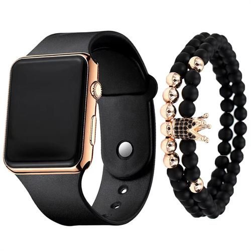 Men's and women's universal LED watch + crown bracelet