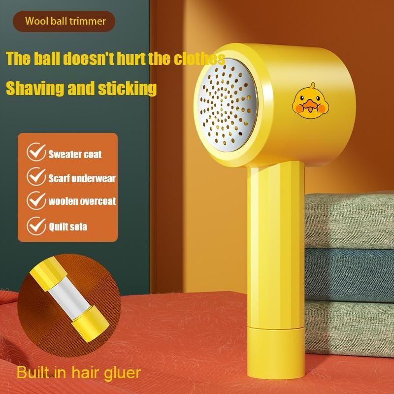 Yellow duck Hair Ball Trimmer Portable Lint Remover Electric Trimmer Sweater Remover Cutters powerful Without damaging clothes