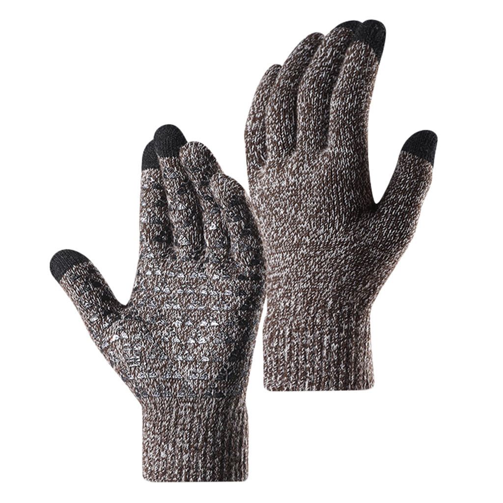 Winter Knit  Warm Thermal Elastic Cuff Anti-Slip Hands Coffee1