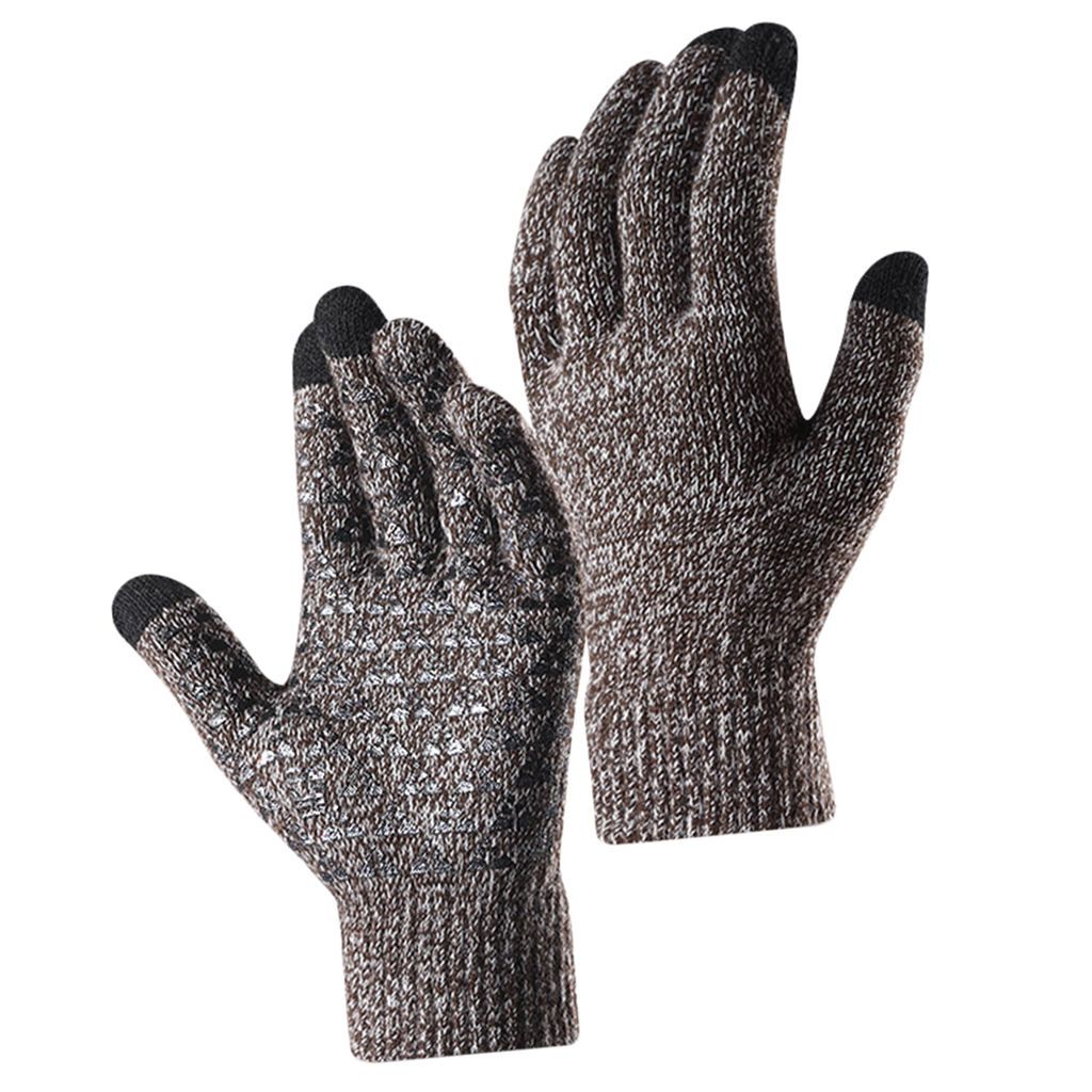Winter Knit  Warm Thermal Elastic Cuff Anti-Slip Hands Coffee1