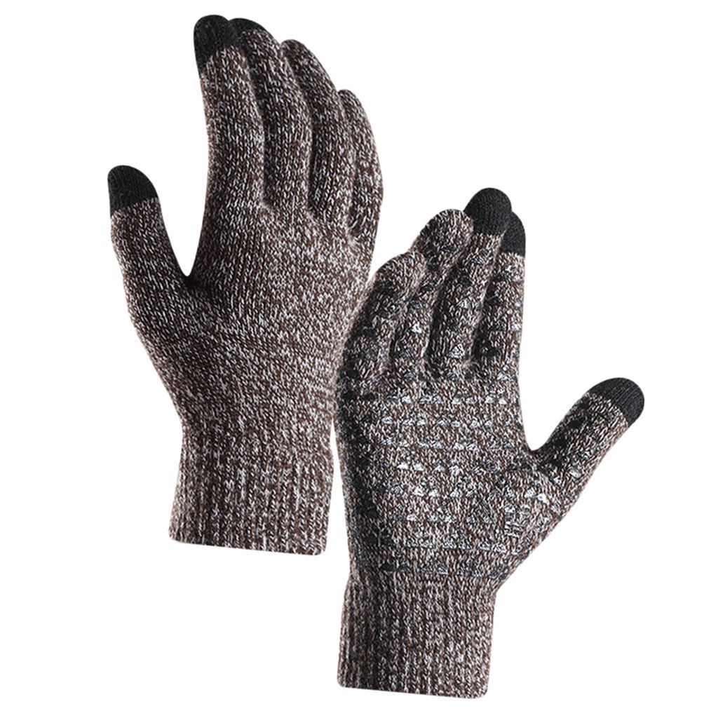 Winter Knit  Warm Thermal Elastic Cuff Anti-Slip Hands Coffee1