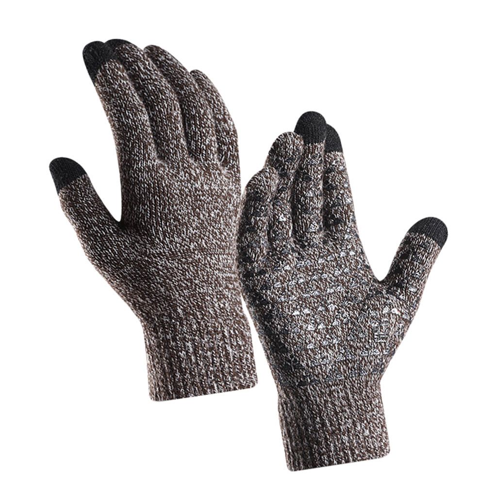 Winter Knit  Warm Thermal Elastic Cuff Anti-Slip Hands Coffee1