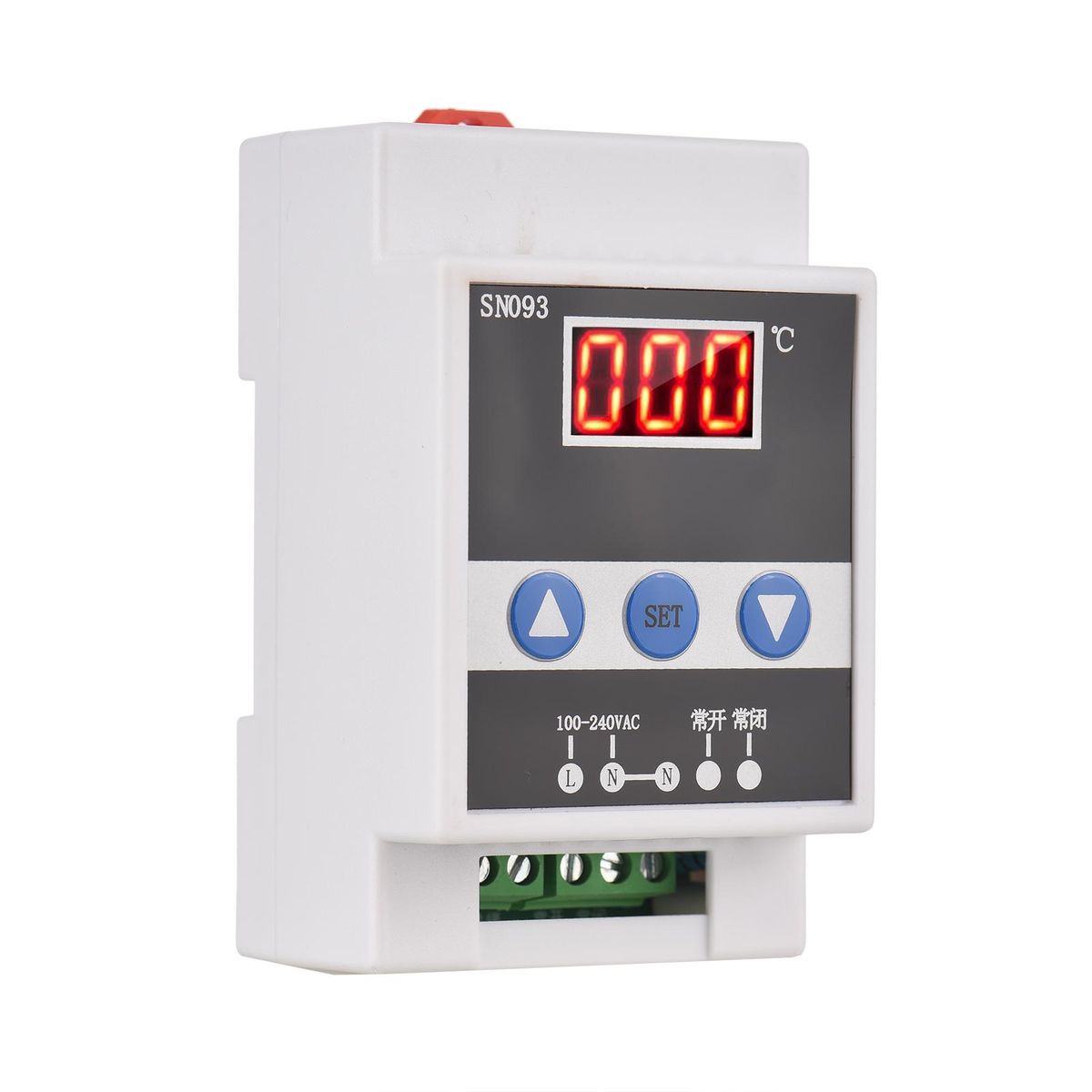110-240V Rail Thermostat One-way Temperature Controller LED Digital Temperature Controlling Switch Constant Temperature Refrigeration Cooling & Heating with Water Drop Probe