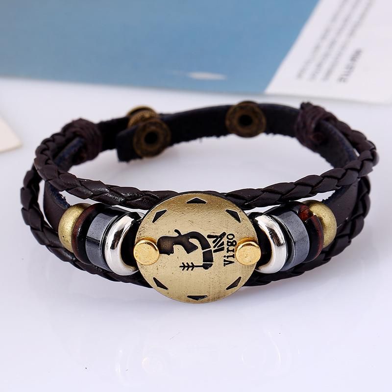Leather Bracelet Birthday Gift Knitting Adjustable Jewelry