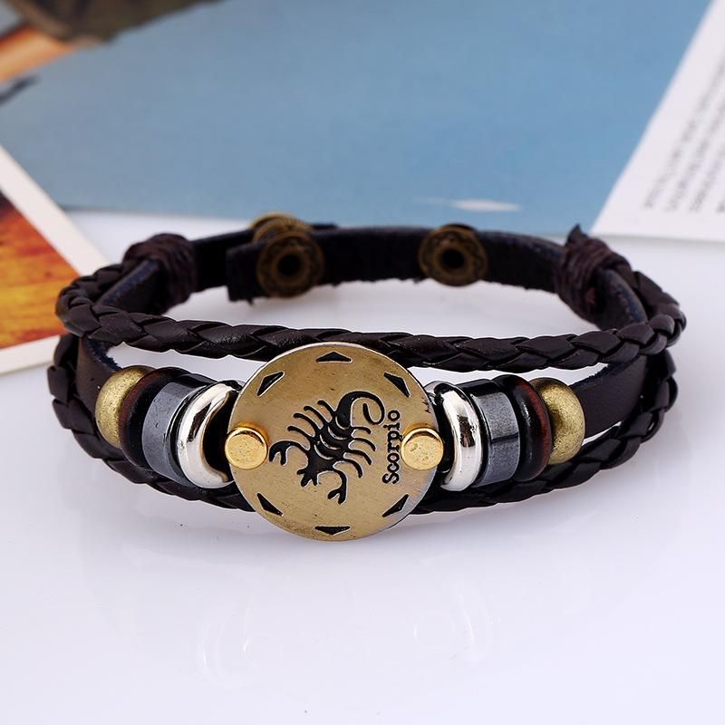 Leather Bracelet Birthday Gift Knitting Adjustable Jewelry