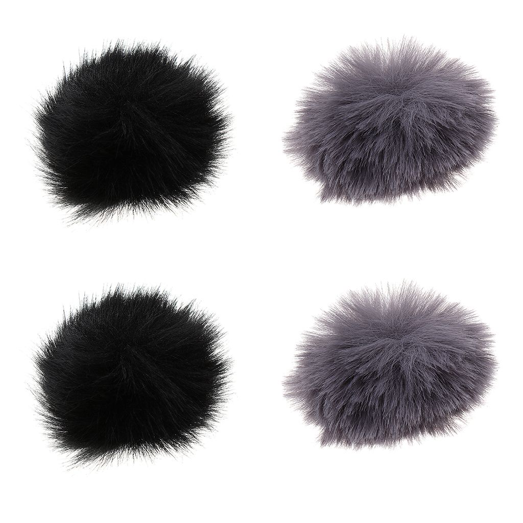 4Pcs Outdoor Furry Cover Windshield Muff For Lapel Lavalier Microphone