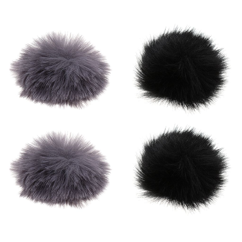 4Pcs Outdoor Furry Cover Windshield Muff For Lapel Lavalier Microphone