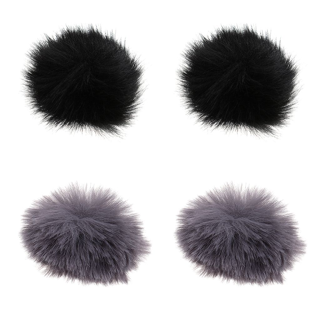 4Pcs Outdoor Furry Cover Windshield Muff For Lapel Lavalier Microphone