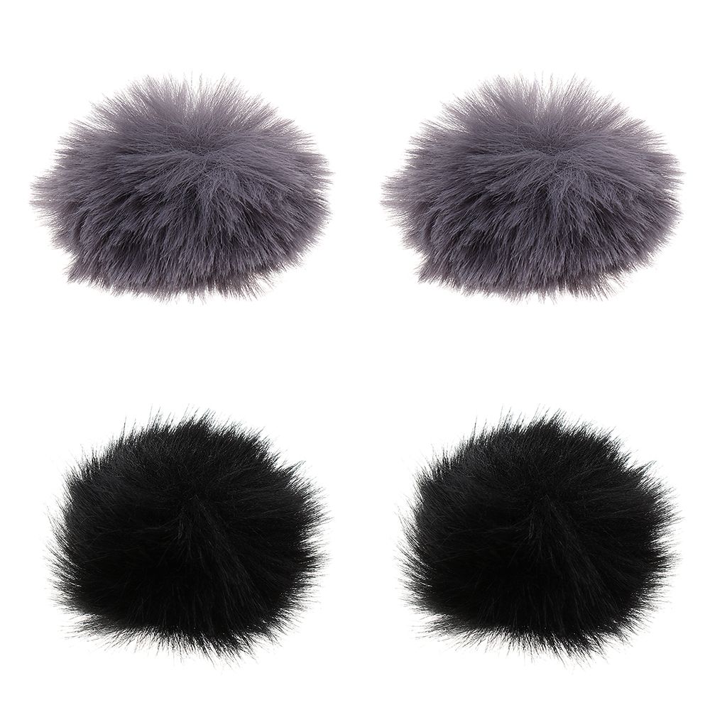 4Pcs Outdoor Furry Cover Windshield Muff For Lapel Lavalier Microphone