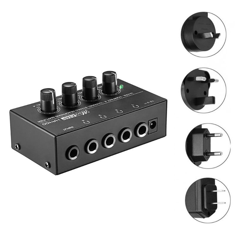 HA400 4 Channels Mini Stereo Headphone Amplifier With Power