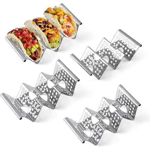 Chbuuero Taco Holders Set Of 4, Stand, Stainless Steel