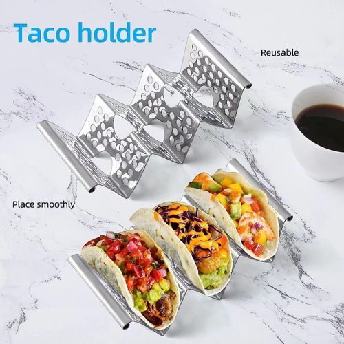 Chbuuero Taco Holders Set Of 4, Stand, Stainless Steel
