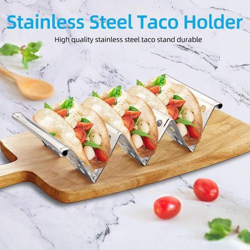 Chbuuero Taco Holders Set Of 4, Stand, Stainless Steel
