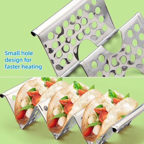 Chbuuero Taco Holders Set Of 4, Stand, Stainless Steel
