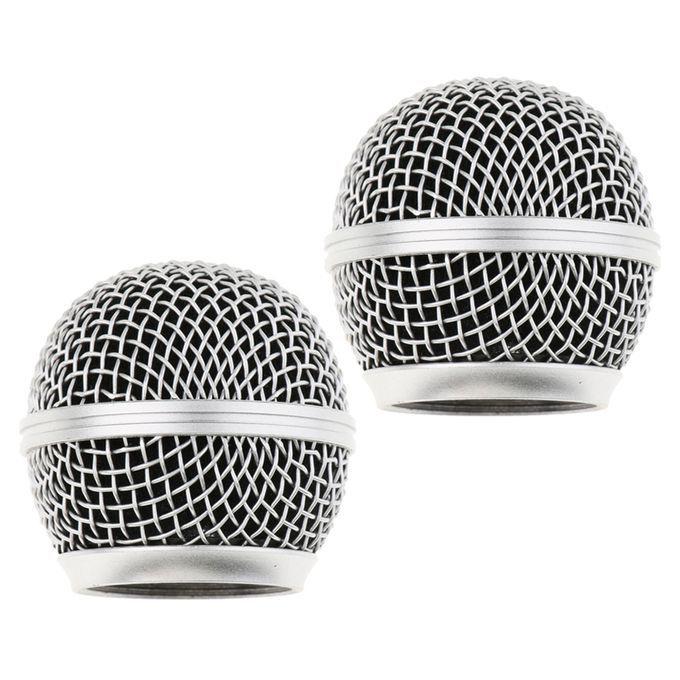 2pcs Steel Mic Grille Mesh Grill Ball Cover Head Mount For Shure SM58