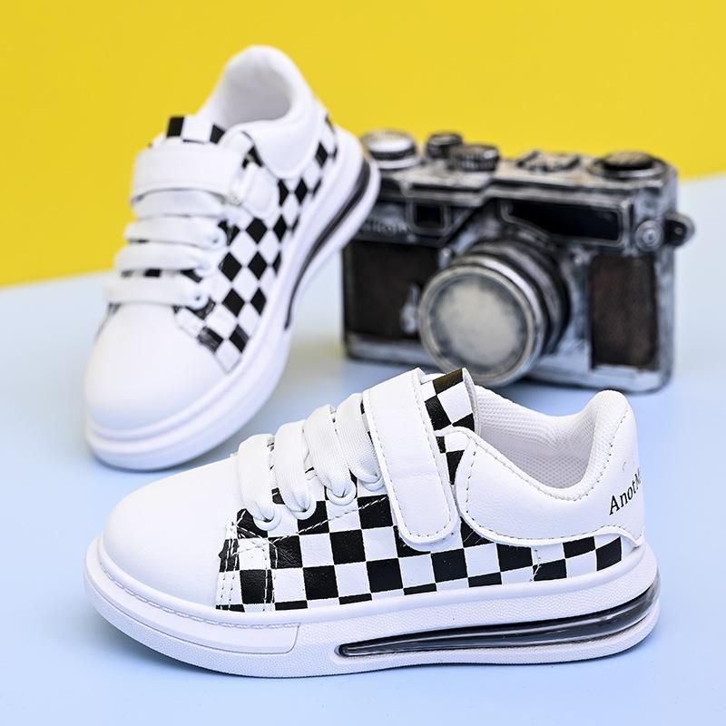 Checkered Pattern Children Casual Sneakers