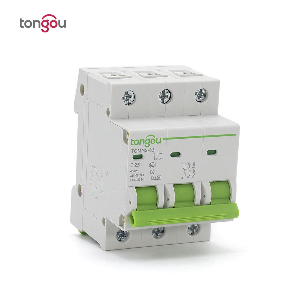 3 Pole 25A MCB Miniature Circuit Breaker 4.5KA Type AC 110V