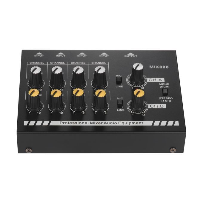 Compact Size 8-Channels Mono/Stereo Audio Sound Line Mixer
