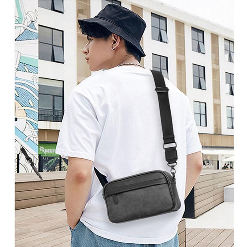 Casual Small Crossbody Bags For Men Casual Leather Shoulder Phone Purse Male Chest Bag  Casual Messenger Bags Men's Satchel