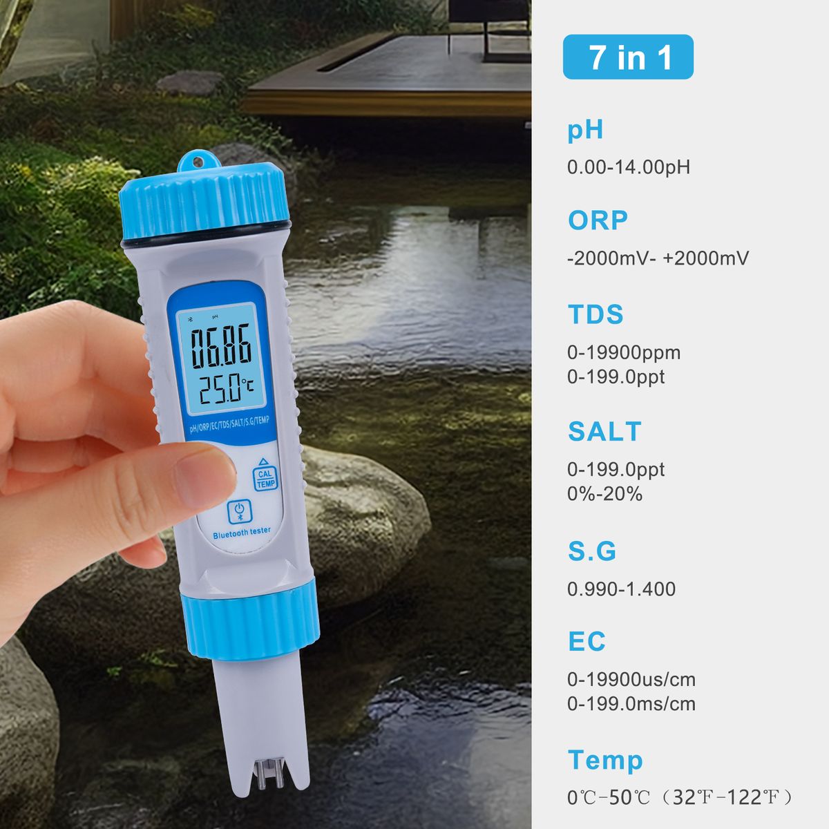 Water Quality Tester PH Tester Water Digital 7 In 1