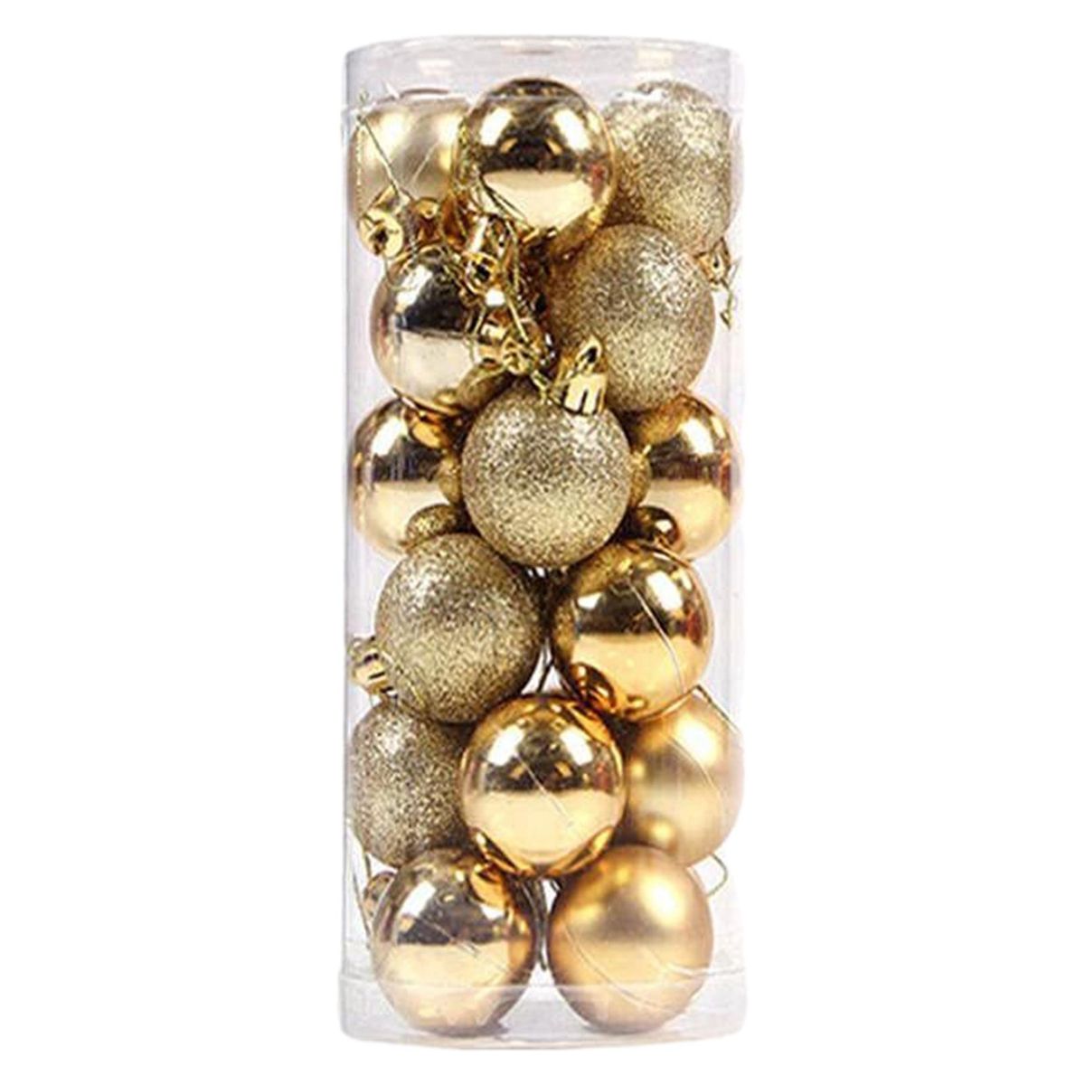 Decorative Christmas Baubles Festive Delights 24-piece for 2023 Golden
