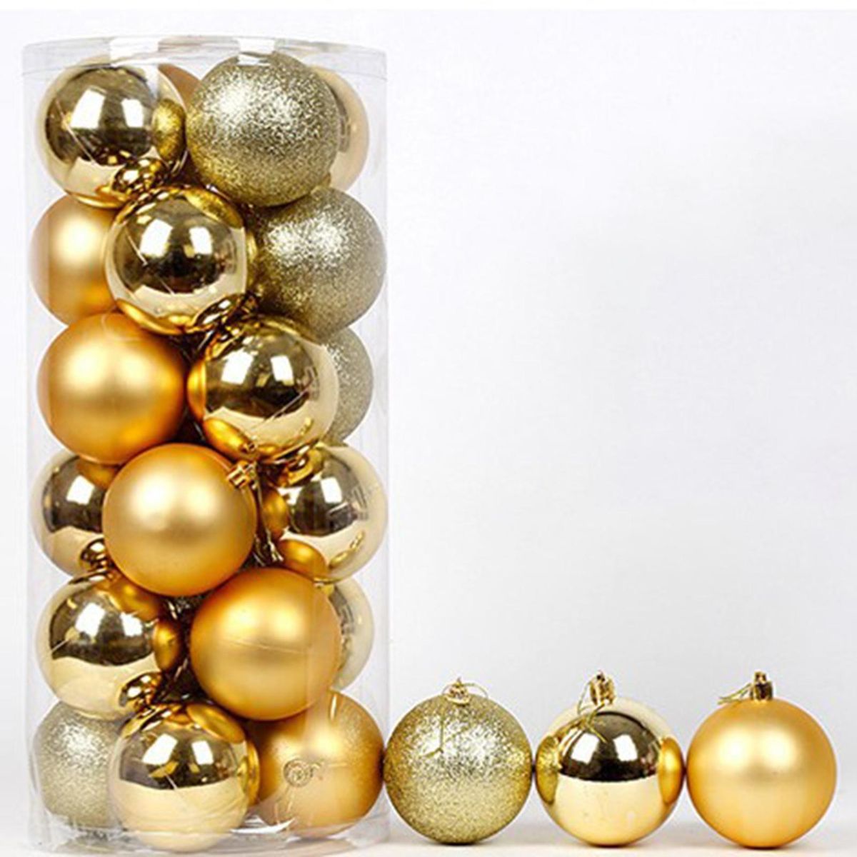 Decorative Christmas Baubles Festive Delights 24-piece for 2023 Golden