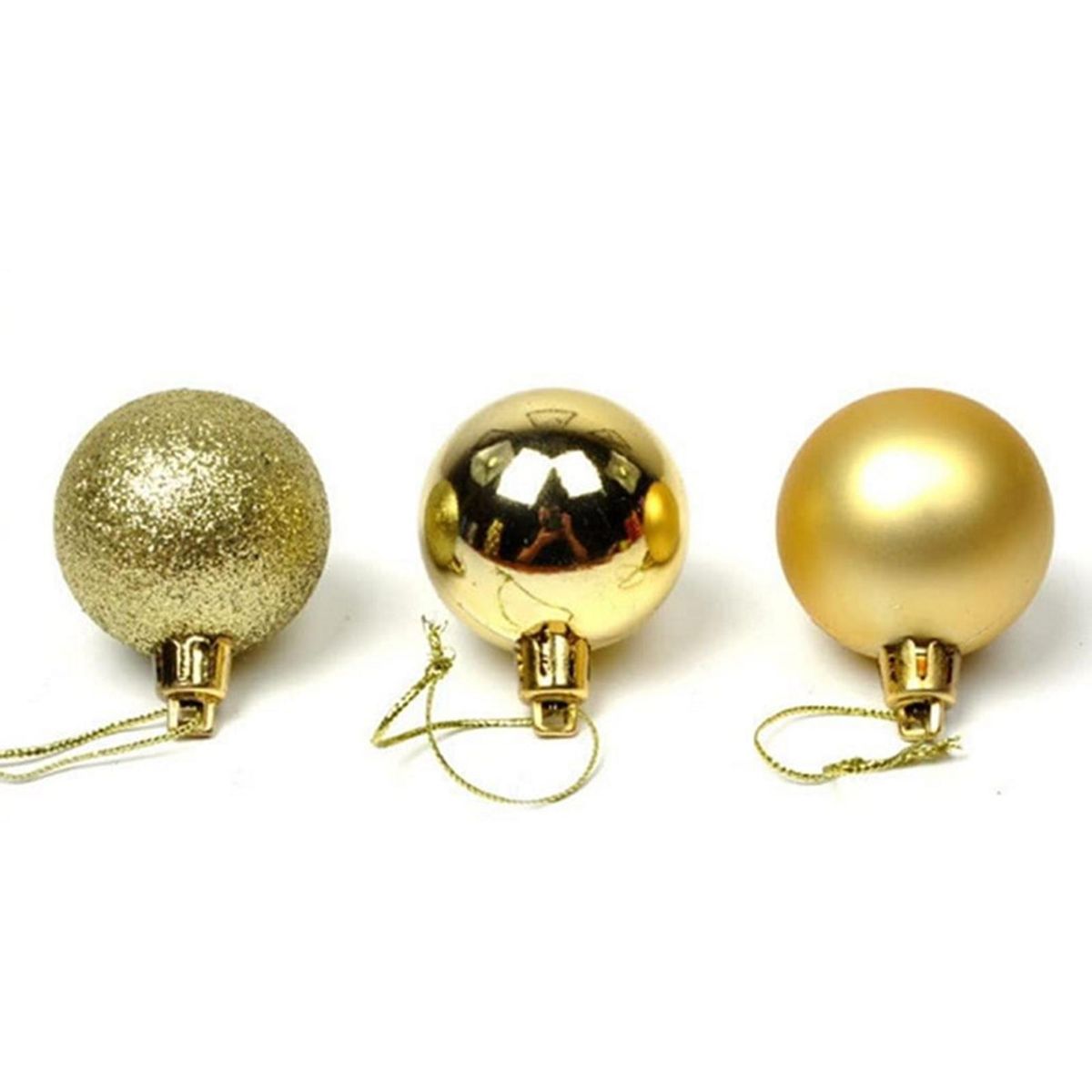 Decorative Christmas Baubles Festive Delights 24-piece for 2023 Golden