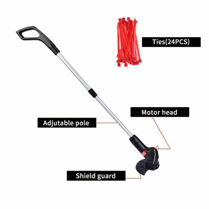 Rechargeable Cordless Electric Weeder Mower Home Garden GrTrimmer Cutter Telescopic Extension Pole Free Movement