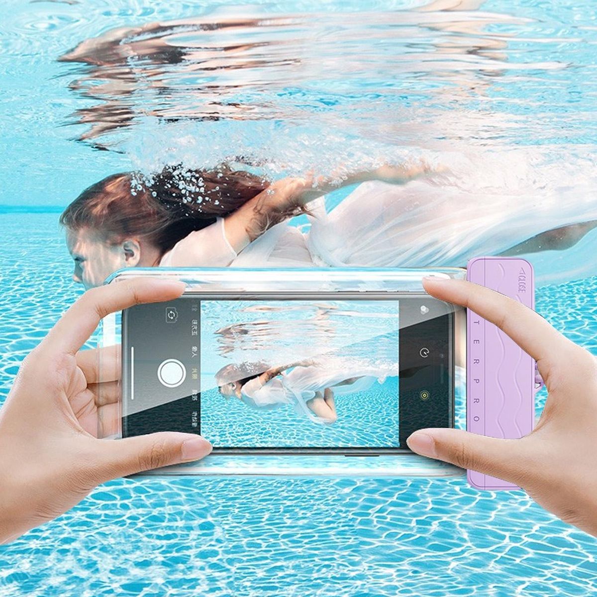 Waterproof Phone Pouch Swimming Dry Bag Waterproof Phone Pouch Purple