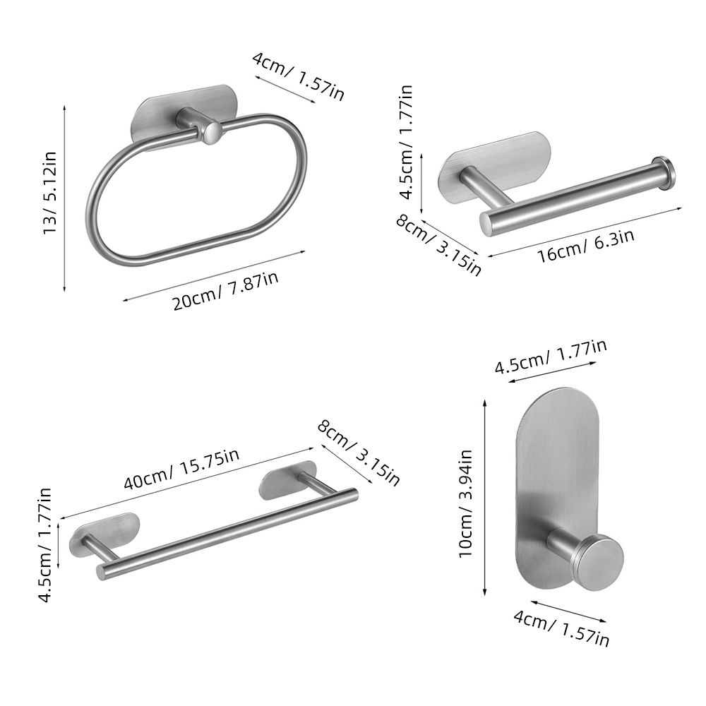 5PCS Bathroom Towel Storage Set With Towel Bar Toilet Roll