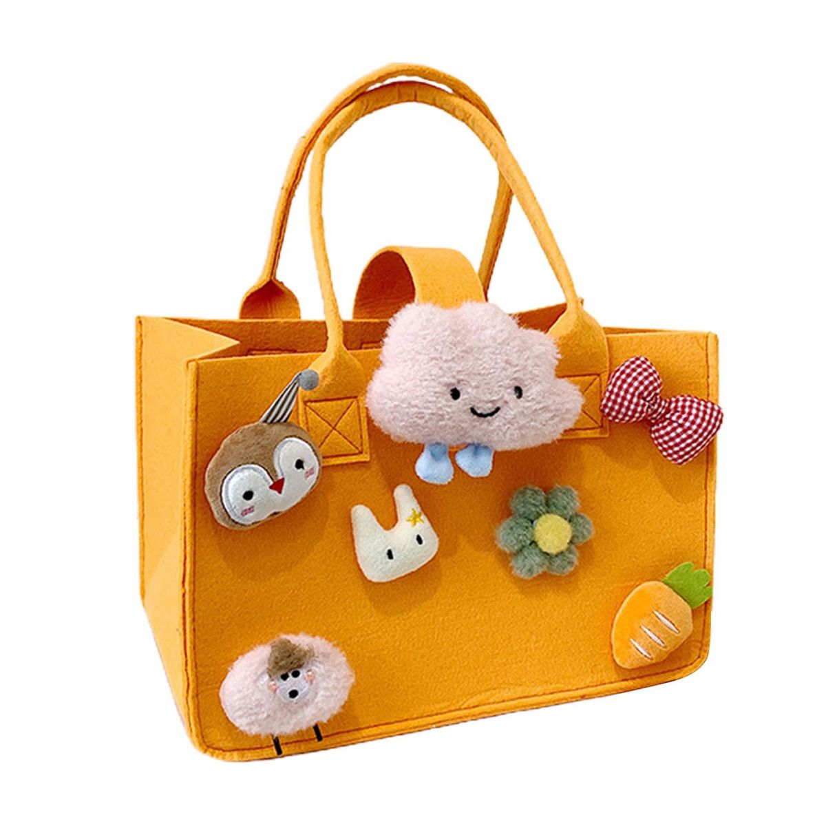 Souvenir Bag Cute Cloud Animal Decoration Tote Bag Light Yellow