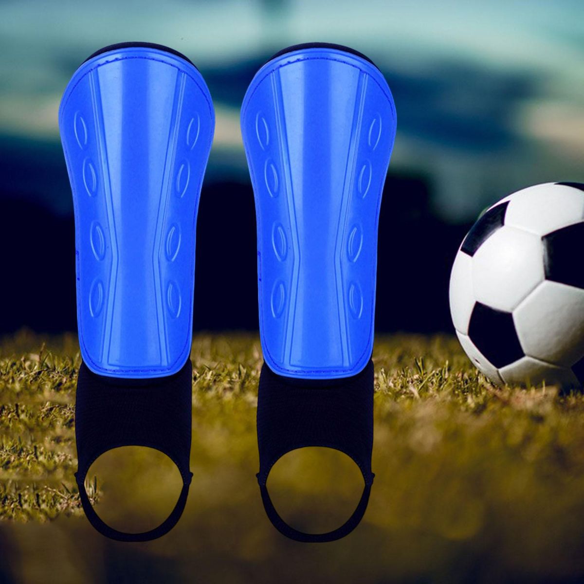 1 Pair Soccer Shin Guard Kids Adults Sport Adult Blue