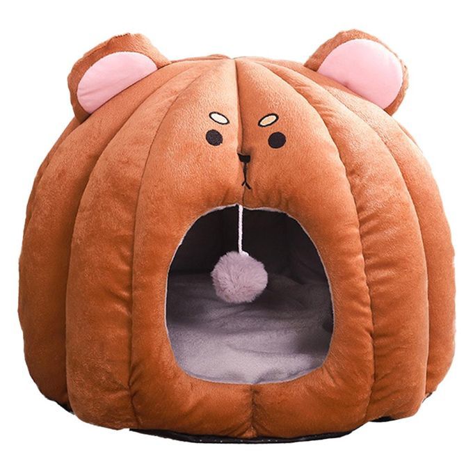 Cat Bed Warm House Winter Cozy Soft Washable Basket Indoor Small Bear