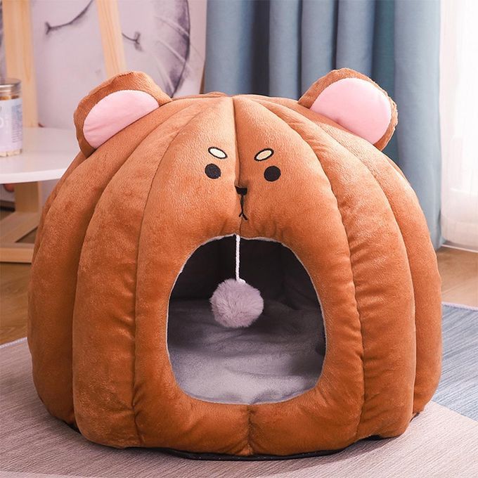 Cat Bed Warm House Winter Cozy Soft Washable Basket Indoor Small Bear