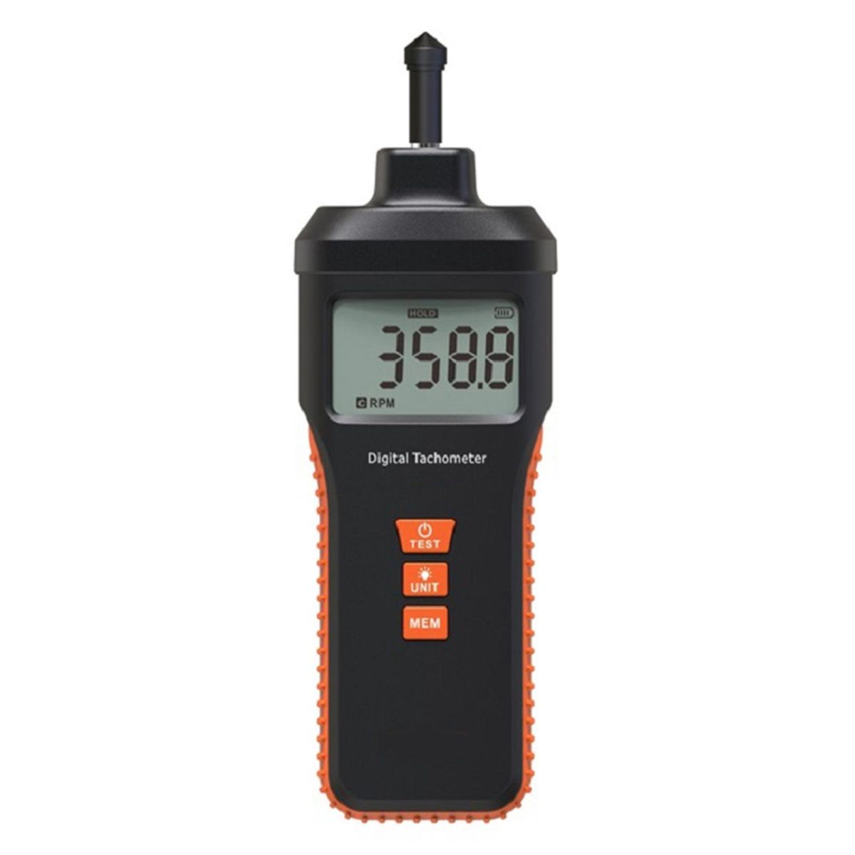 2-in-1 Contact & Non-contact Tachometer Smart LCD Digital Photo Tachometer Motor Speed Gauge Tach Gauge Tester Contact Line Speed Contact Speed Photoelectric Speed Light Source Flicker Frequency Measurement